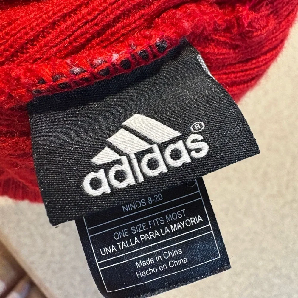 Adidas Indiana University Hoosiers IU Kids youth Red and White Stripe Hat Beanie